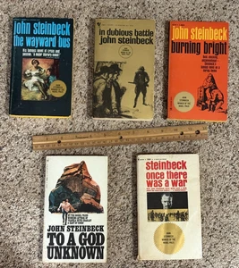 Vintage Lot of Five (5) John Steinbeck Paperbacks BURNING BRIGHT, God Unknown & - Picture 1 of 4