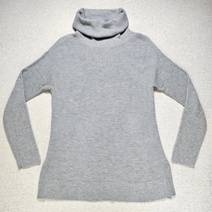 Suéter Tejido Talbots Para Mujer Gris MEDIANO Mezcla Lana de Cordero Cuello Alto Relajado Largo - Imagen 1 de 12