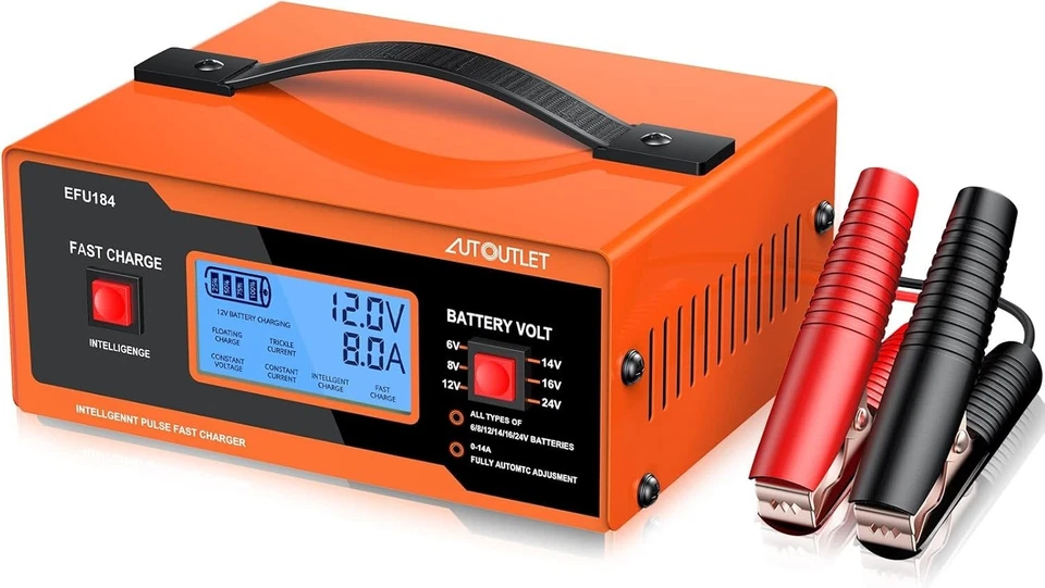 Автомобильное зарядное устройство 8 В, 0-14 А полностью автоматический свинцово-кислотный аккумулятор 6/8/12/14/16/2 C - Изображение 1 из 4