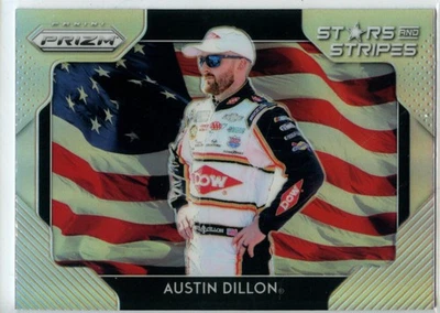2019 Panini Prizm Racing NASCAR Stars and Stripes HOLO SILVER Austin Dillon - Image 1 of 2