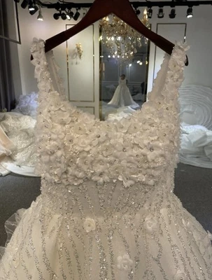 Vestido de baile marfim cetim casamento/quinceañera tamanho 10 - Imagem 1 de 4