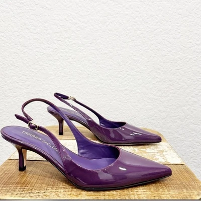 Tamara Mellon Purple Kitten Heel Slingback Size 6 - Image 1 of 4
