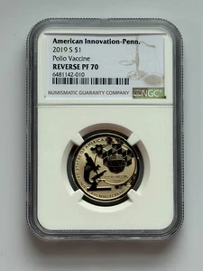 S NGC PF70 2019 Penn vacuna contra la polio innovación dólar prueba inversa $1 - Imagen 1 de 2