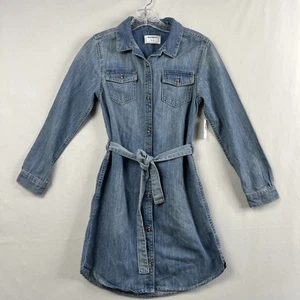 Old Navy Denim Shirt Dress Girls size 12 XL Chambray Long Sleeve Button Front - Picture 1 of 13