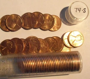 Rollo de centavo Lincoln S BU 1974, un rollo - Imagen 1 de 5