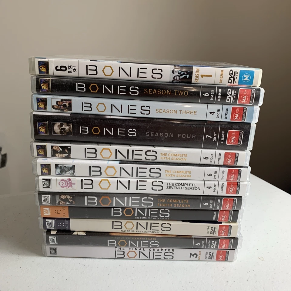 Bones Serie Completa Temporada 1 - 12 DVD Set Región 4 pal en muy buena condición publicación con seguimiento gratuito Foto 1 de 4