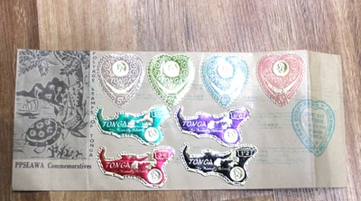 1964 TONGA  PSEAWA COMMEMORATIVE LARGE FOIL FDC COVER - NUKUALOLA POSTMARKED - Image 1 of 2