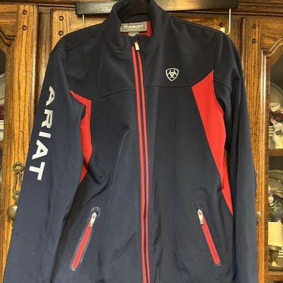 Chaqueta Ariat Ariattek Juvenil Forrada de Vellón XXL 16 Azul Marino Rojo Logo Manga Foto 1 de 4