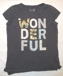 Jumping Beans Girls Gray WONDERFUL Top  Knit Spring Summer Shirt Size 7 - Picture 1 of 3