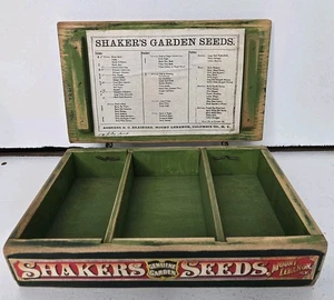 Montaje en caja de madera Shaker Seeds Líbano, Nueva York con etiqueta de papel - Imagen 1 de 9