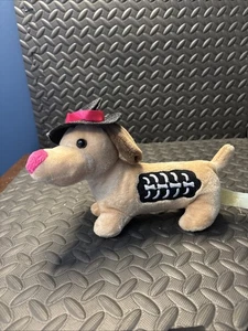Difícil de Encontrar Dachshund Dan Dee Peluche Marrón Con Puntada Esqueleto Sombrero de Halloween - Imagen 1 de 3