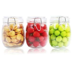 Glass Jars With Airtight Lid 24 Oz Wide Mouth Mason Glass Sealed Storage Cani... - Picture 1 of 7