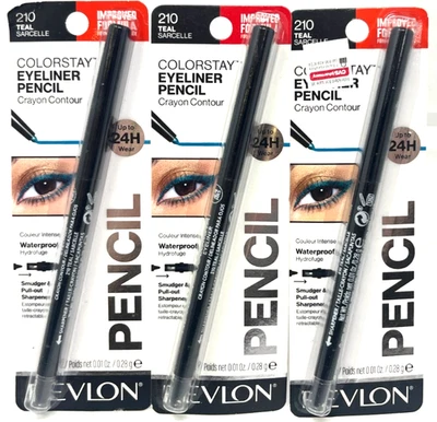 (3) Revlon Colorstay Eyeliner Pencil Sealed 0.01 oz Each 210 - Teal - Image 1 of 3