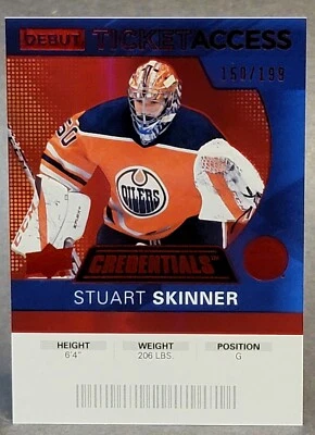2020-21 Upper Deck Credentials Debut Ticket Access Red 84 Stuart Skinner 150/199 - Image 1 of 2