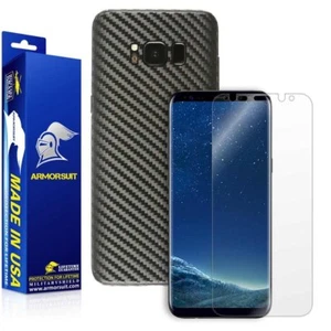 ArmorSuit Samsung Galaxy S8 Screen Protector + Black Carbon Fiber Skin USA - Picture 1 of 6