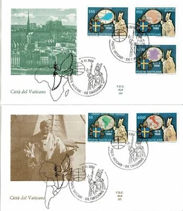 1989 FDC Wing Vatican Travel Del Papa 2 Envelopes Not Travel MF66939 - Picture 1 of 1