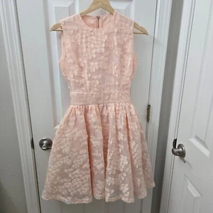 Maje Rex Mini Dress Women Sz 1 US XS Peach Floral Tulle Applique Party Wedding - Picture 1 of 12