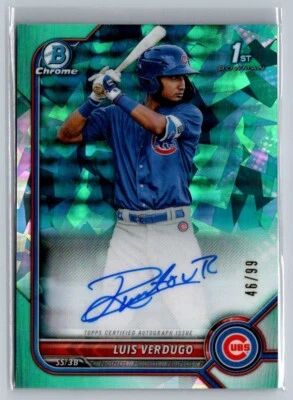 2022 Bowman Sapphire Edition - Chrome Prospects Autograph Aqua #BSPA-LV Luis... - Image 1 of 2