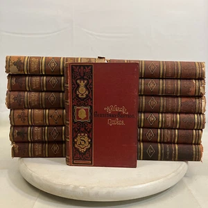 Antique Waverly Lot of 13 Novels by Walter Scott Centenary Edition 1871 HC Black - Picture 1 of 11