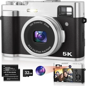 Cámara digital de vlogging 5K 48MP 16X anti-vibración WiFi para zoom fotografía de YouTube - Imagen 1 de 14