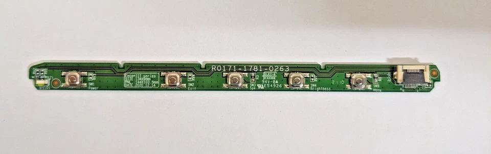 ORIGINAL HP M24FW MONITOR POWER BUTTON CONTROL BOARD R0171-1781-0263 *N43* - Image 1 of 1