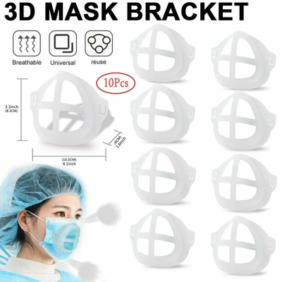 10Pcs 3D Face Masks Bracket Mouth Separate Inner Silicone Holder Breathing Space - Image 1 of 4