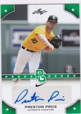Preston Price 2015 Leaf Perfect Game Green Autograph 09/10