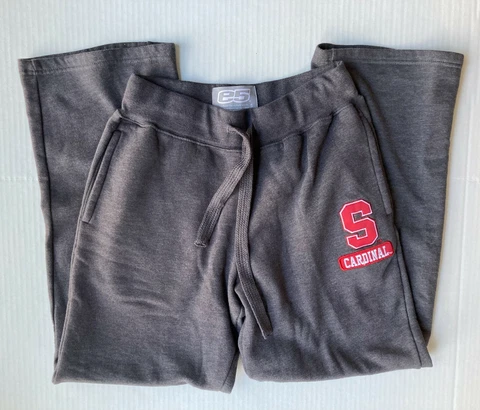 Stanford Cardinal Sweatpants E5 Womens Size Small Gray Sewn Logo Pockets Drawstr Cover