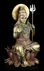 Hinduistische Götter Figur - Shiva - Sitzend auf Lotusblüte - Buddha Statue - Bild 1 von 6