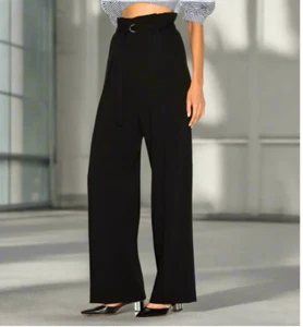 3.1 Phillip Lim Women's Black High-Waist Paperbag Wide-Leg Pants Size 6 - Missin - Picture 1 of 7
