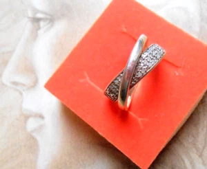 Schöner antiker Design Ring Doppelring Vintage Silber natürliche Diamanten - Bild 1 von 4