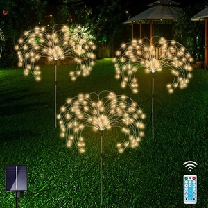 Solar Garden Lights Outdoor Decorative Firework Light Waterproof Home Decor Lamp - Picture 1 of 50