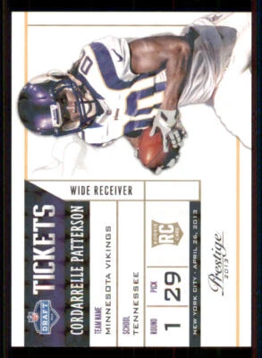 2013 Prestige NFL Draft Tickets Holokote #1 Cordarrelle Patterson /100 - Image 1 of 2