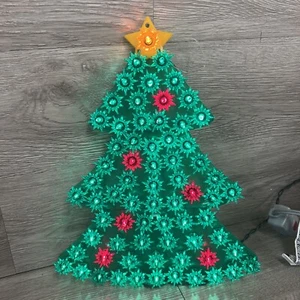 Árbol de Navidad iluminado decoración de ventana colgante 13,5" flores súper brillantes de colección - Imagen 1 de 7