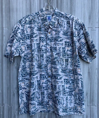 Hook & Tackle Aztec Southwest Men Large Short Sleeve Button Down All Over Print - Image 1 of 4