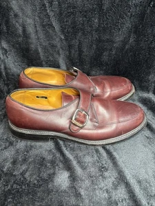 Size 11D Allen Edmonds Halsted Monk Strap Oxford Oxblood Red Maroon - Picture 1 of 6