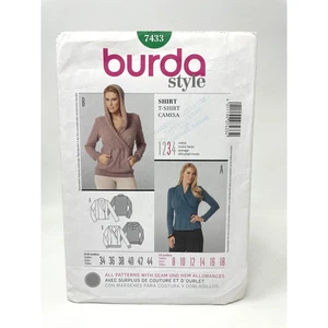 Burda Style Schnittmuster 7433 T-Shirt Kapuze Option, Größe 8-10-12-14-16-18 Neu - Bild 1 von 2