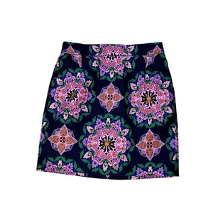 J. Crew A0111 Straight Pencil Slant Pockets Manadla Basket Weave Navy Skirt sz 0 - Picture 1 of 8