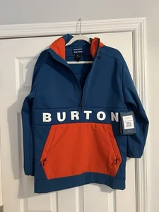Burton x Fat Tire Hoodie Mens S Blue Orange Pullover Snowboarding *NEW WITH TAGS - Picture 1 of 6