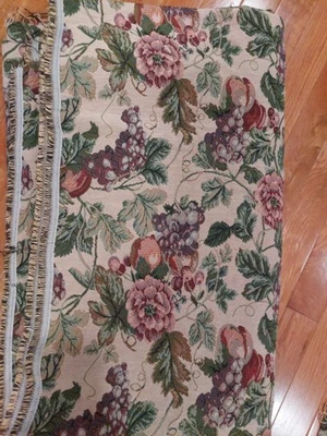 Roses Fruits  Grapes Jacquard Tapestry Upholstery Fabric 2 yards 57" wide - Image 1 of 4