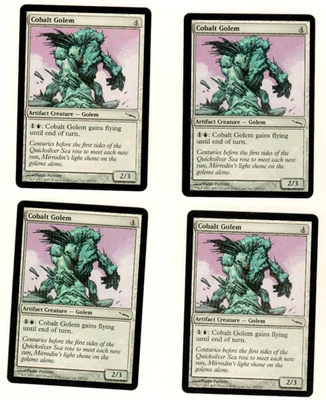 Set Of 4 Cobalt Golem Mirrodin 157/306 Common Magic the Gathering MTG Card - Image 1 of 4