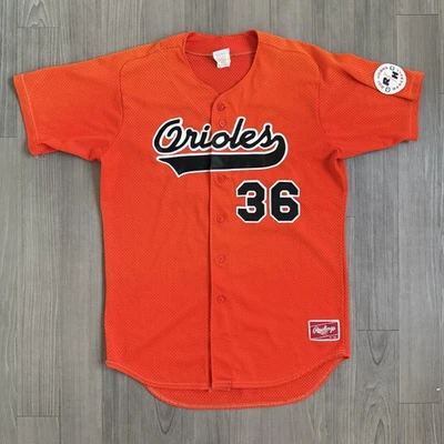 Camiseta Baltimore Orioles masculina grande laranja MLB beisebol botão malha 36 patches - Imagem 1 de 4