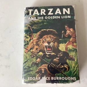 Tarzan and the Golden Lion Edgar Rice Burroughs 1923  Dust Jacket W Great Art - Picture 1 of 6