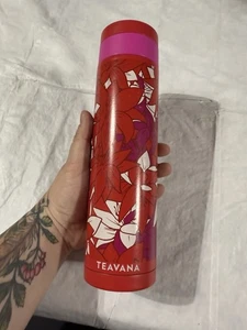 Teavana Tea Travel Tumbler Infuser Red Florals Stainless Steel 16oz - Picture 1 of 5
