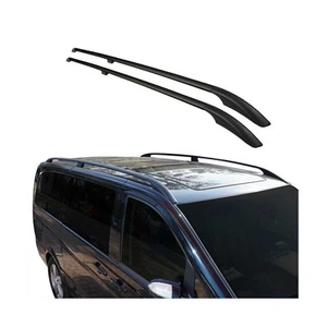 Dachreling für VW Caddy 2021-2025 Kurzer Relingträger Alu Schwarz 2x - Bild 1 von 8