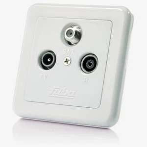 Fuba GAD 300 Sat Antennen Dose 3 Loch 3 fach SAT TV Radio Unterputz UHD TV - Bild 1 von 2