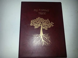 TREE OF LIFE BURGUNDY LEATHER LOOK PRESENTOR FOLDER + 10 A4 POCKETS- - Picture 1 of 1