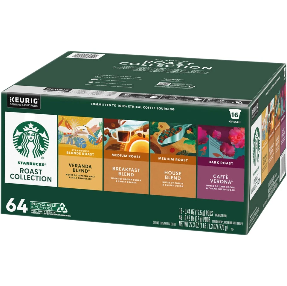 Starbucks Coffee K Cup Pods Variety Pack Toffee Caramel Cinnamon Dolce Vanil