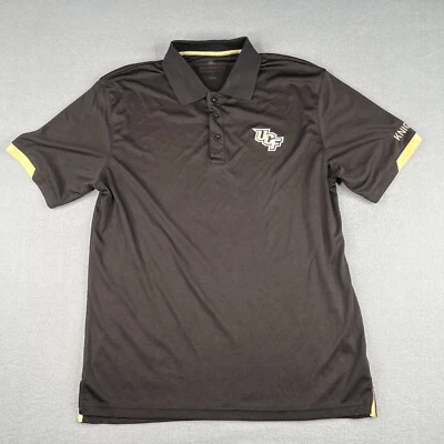 UCF Knights Polo Shirt Large Black Colosseum Stretch Embroidered Logo Mens - Image 1 of 4