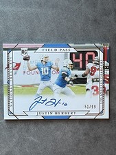 2020 JUSTIN HERBERT National Treasures Field Pass #FP-JH On Card Auto Rookie /99
